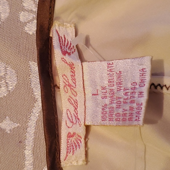 Size L - Gold Hawk Silk Cream Brown Cami with Beads and Sequins Sz L New - Picture 6 of 8